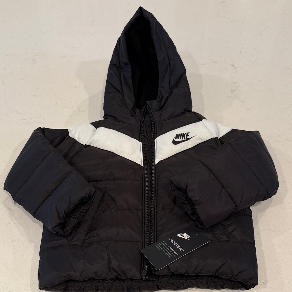 Nike Black and White Hooded Jacket